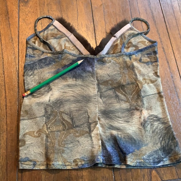 Vintage French Boutique Genuine Fur Trimmed Camisole - Picture 8 of 8